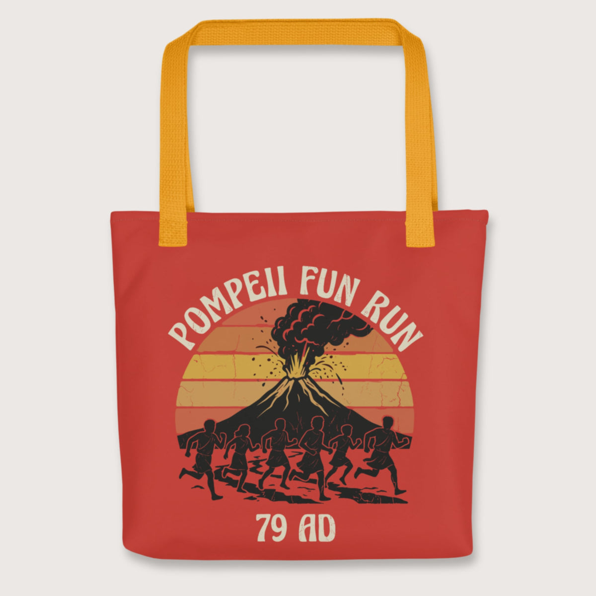 Yellow Pompeii Fun Run Retro Bag - history buff gift by HistoHead