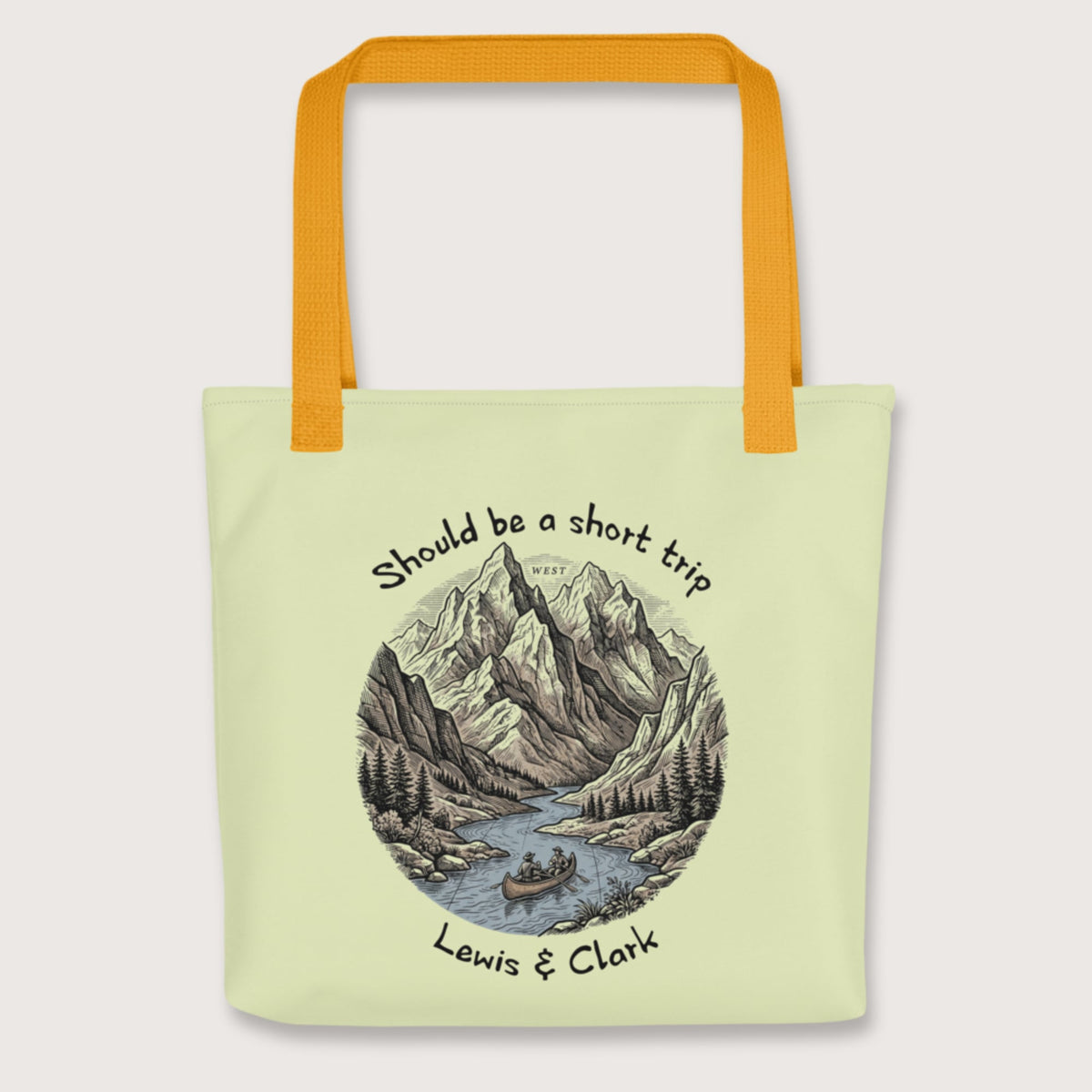 Yellow Lewis & Clark Short Trip Bag - history buff gift by HistoHead
