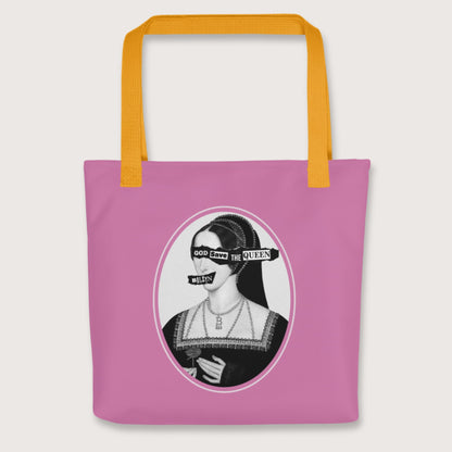 Yellow God Save the Queen Anne Boleyn Bag - history buff gift by HistoHead