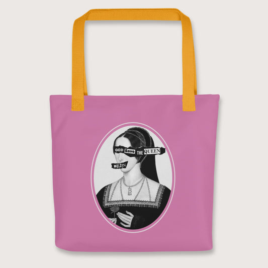 Yellow God Save the Queen Anne Boleyn Bag - history buff gift by HistoHead