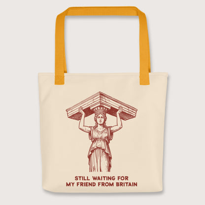 Yellow Caryatid Waiting for Her Friend Bag - history buff gift by HistoHead