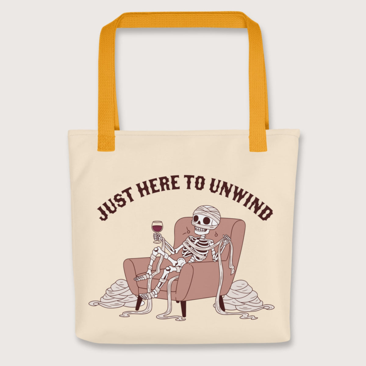 Yellow Just Here to Unwind Bag - history buff gift by HistoHead