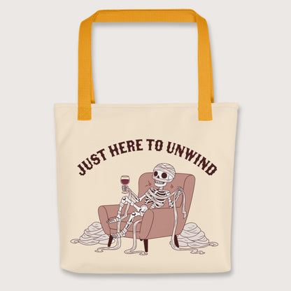 Yellow Just Here to Unwind Bag - history buff gift by HistoHead