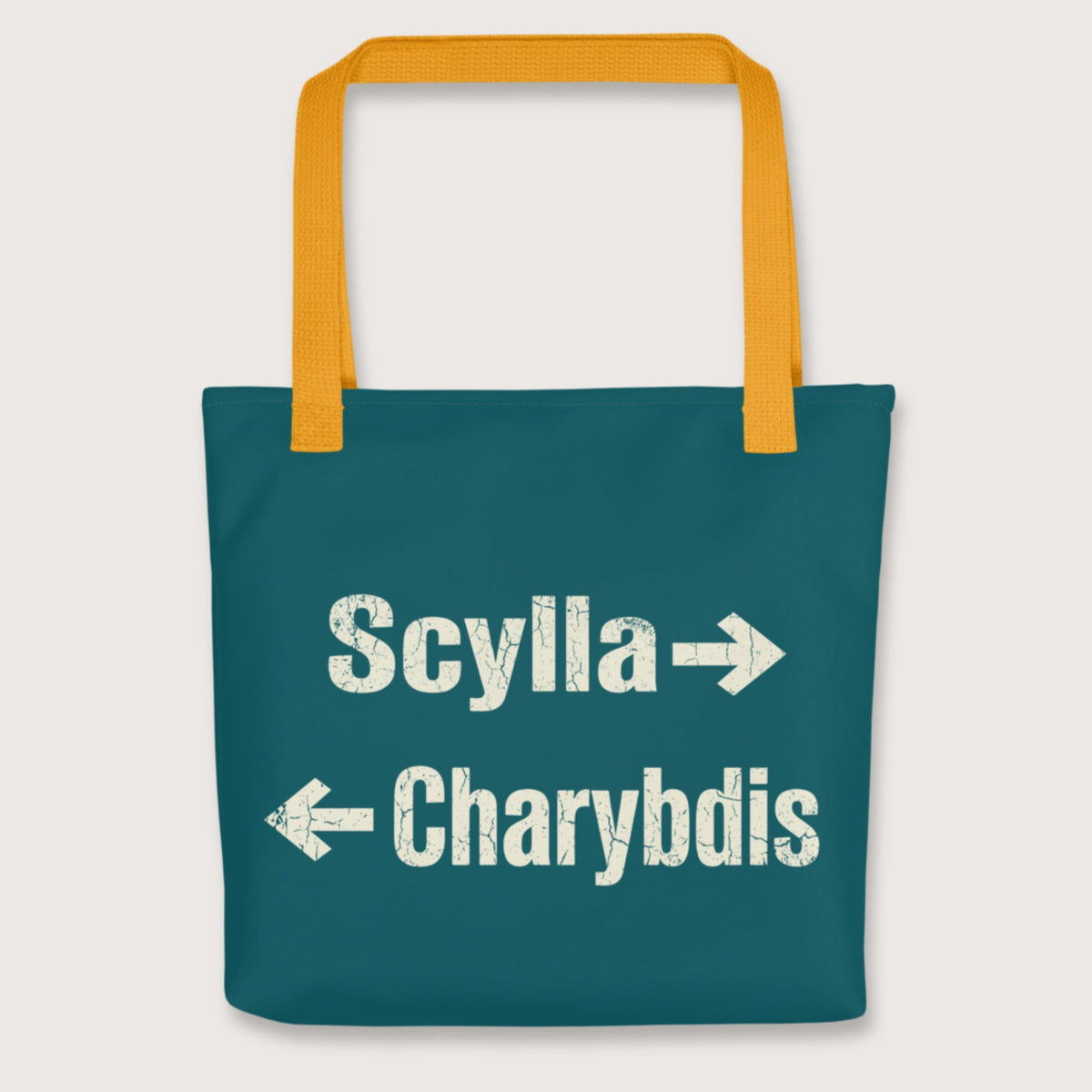 Yellow Between Scylla and Charybdis Bag - history buff gift by HistoHead