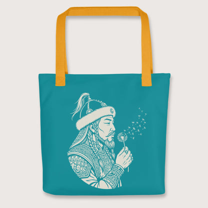 Yellow Genghis Khan Blowing Wishes Bag - history buff gift by HistoHead
