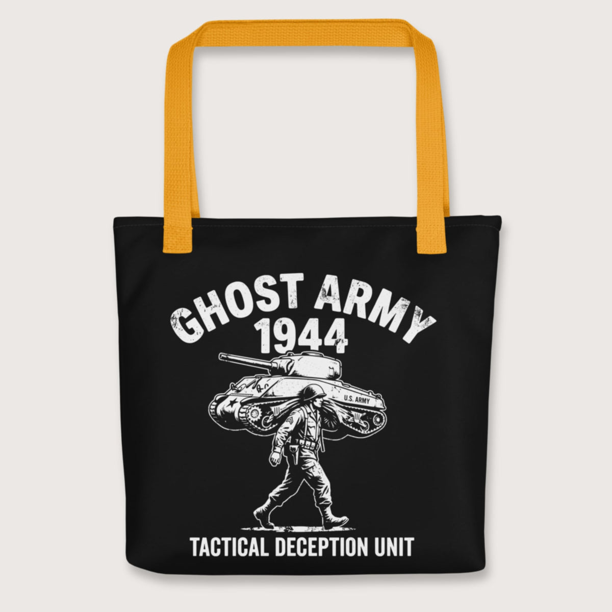 Yellow Ghost Army Bag - history buff gift by HistoHead