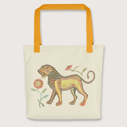 Yellow Ancient Roman Mosaic Lion Bag - history buff gift by HistoHead