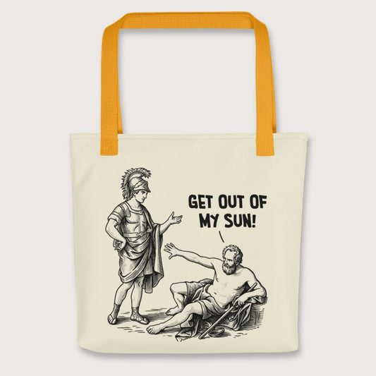 Yellow Diogenes: Get Out of My Sun Bag - history buff gift by HistoHead