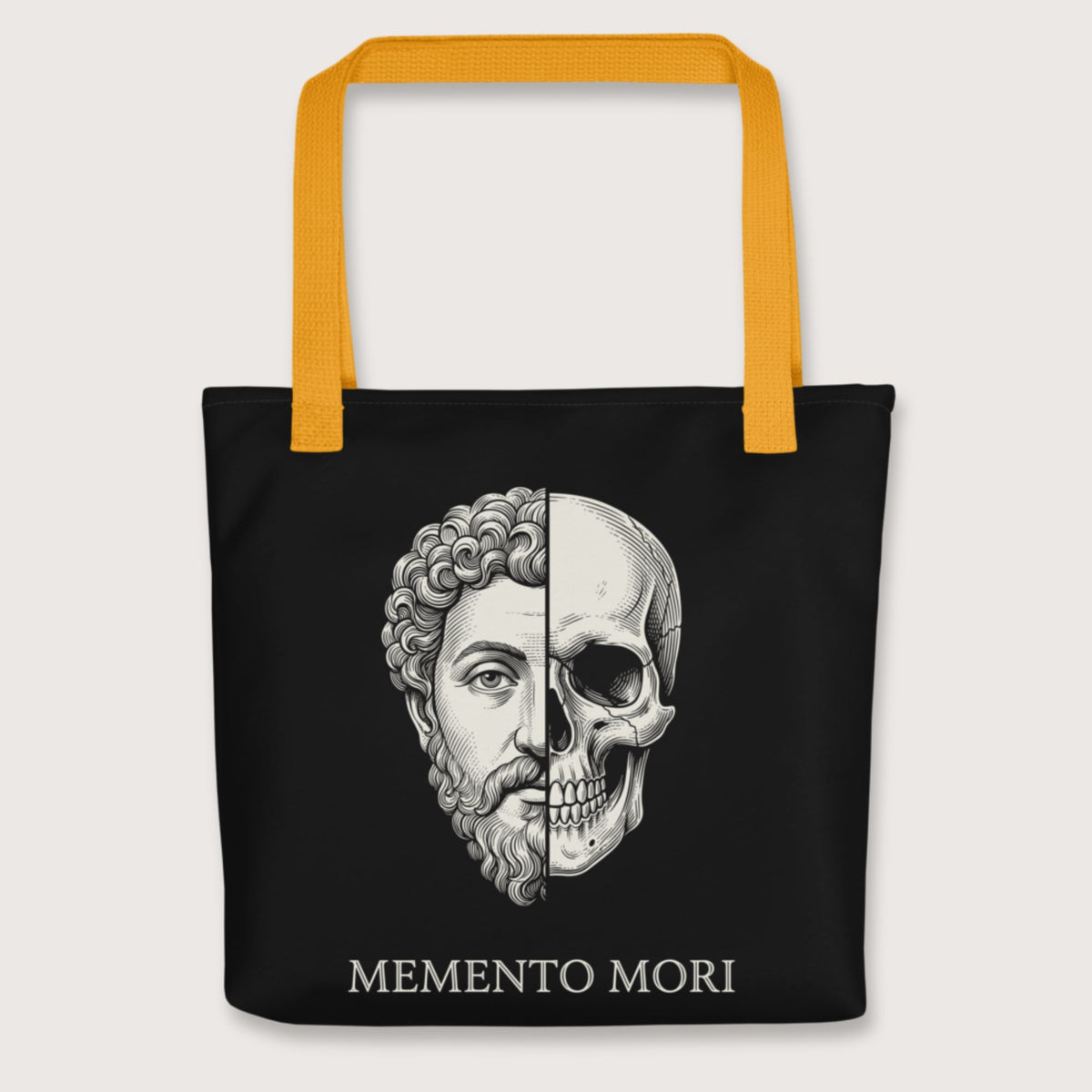 Yellow Marcus Aurelius Skull Bag - history buff gift by HistoHead