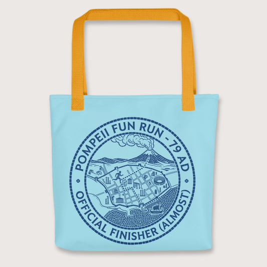Yellow Pompeii Fun Run Official Finisher Bag - history buff gift by HistoHead