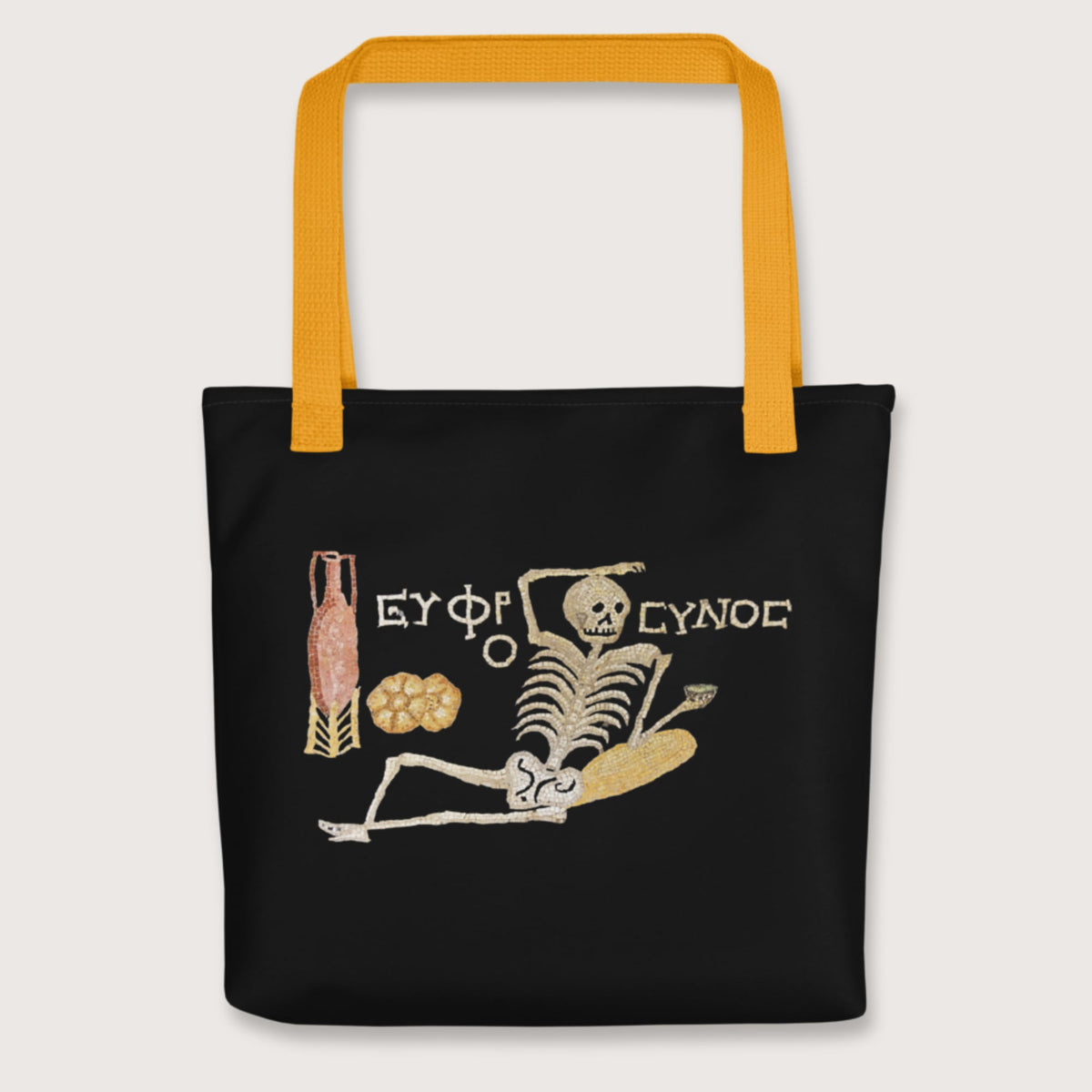 Yellow Skeleton Mosaic Bag - history buff gift by HistoHead