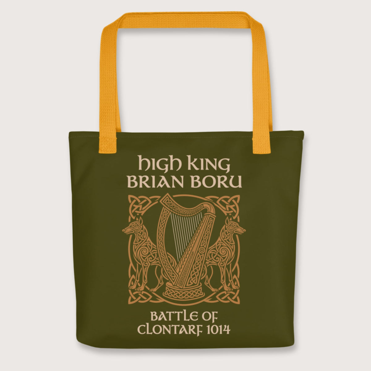 Yellow Brian Boru Bag - history buff gift by HistoHead