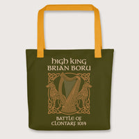 Yellow Brian Boru Bag - history buff gift by HistoHead