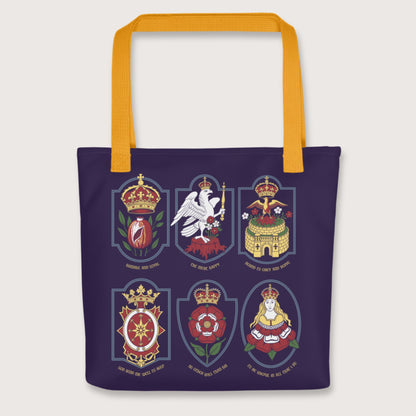 Yellow Six Wives Badges Bag - history buff gift by HistoHead