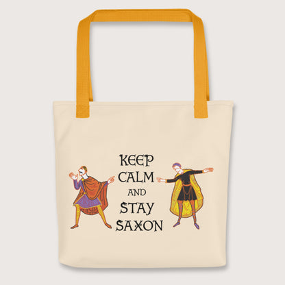 Yellow Harold Godwinson Keep Calm and Stay Saxon Bag - history buff gift by HistoHead