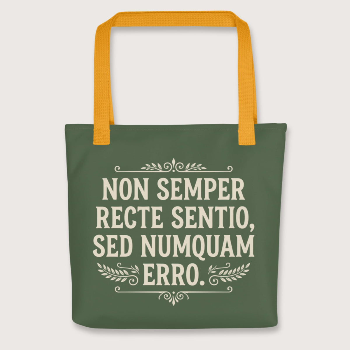 Yellow I'm Not Always Right But Never Wrong Latin Bag - history buff gift by HistoHead