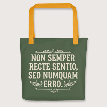 Yellow I'm Not Always Right But Never Wrong Latin Bag - history buff gift by HistoHead