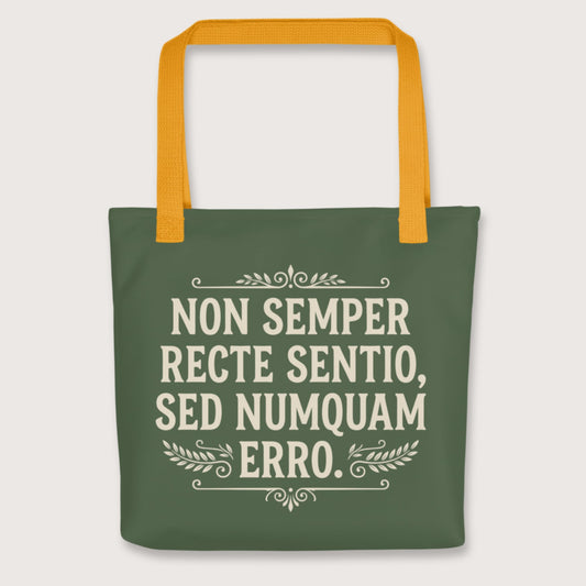 Yellow I'm Not Always Right But Never Wrong Latin Bag - history buff gift by HistoHead