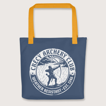 Yellow Crecy Archery Club Bag - history buff gift by HistoHead