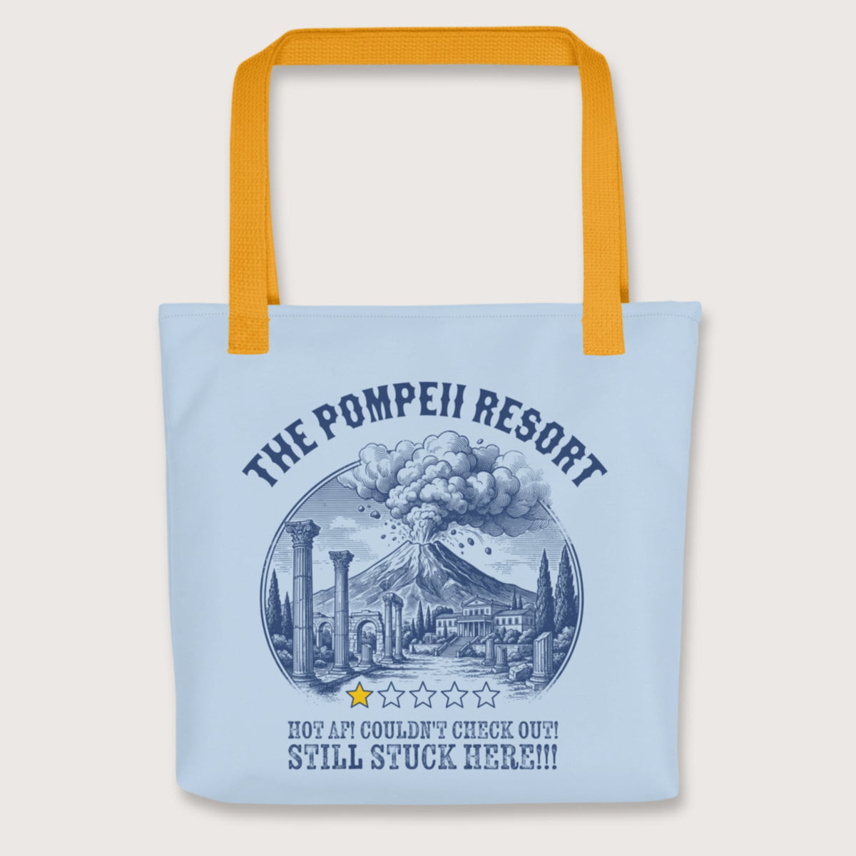 Yellow The Pompeii Resort Review Bag - history buff gift by HistoHead