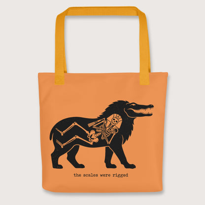 Yellow The Scales Were Rigged Bag - history buff gift by HistoHead