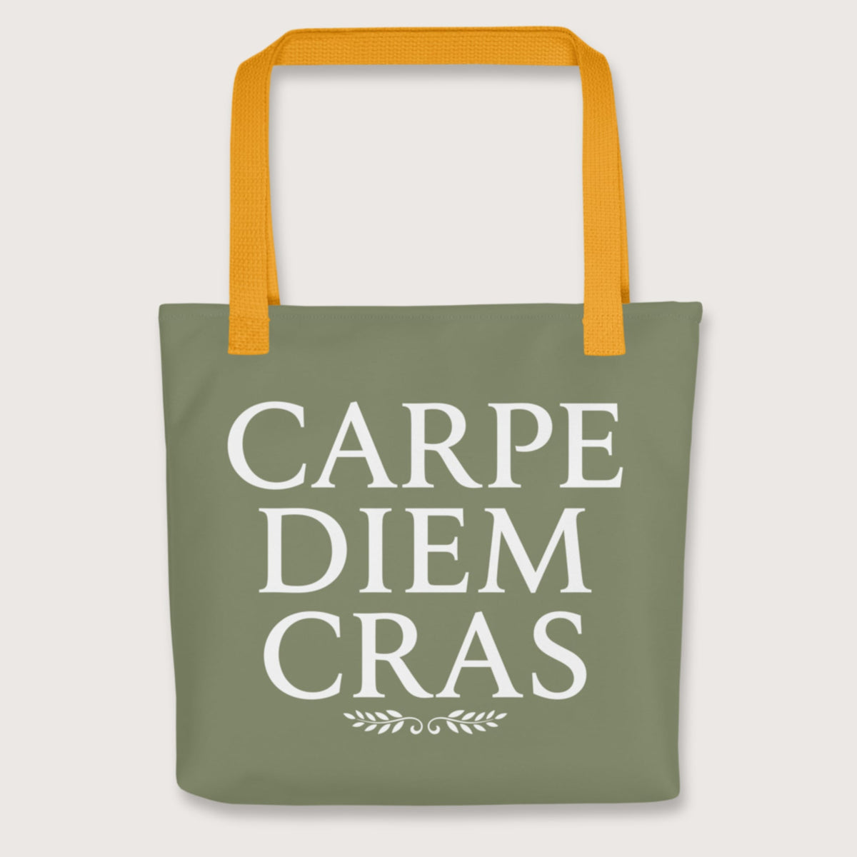 Yellow Seize the Day Tomorrow in Latin Bag - history buff gift by HistoHead