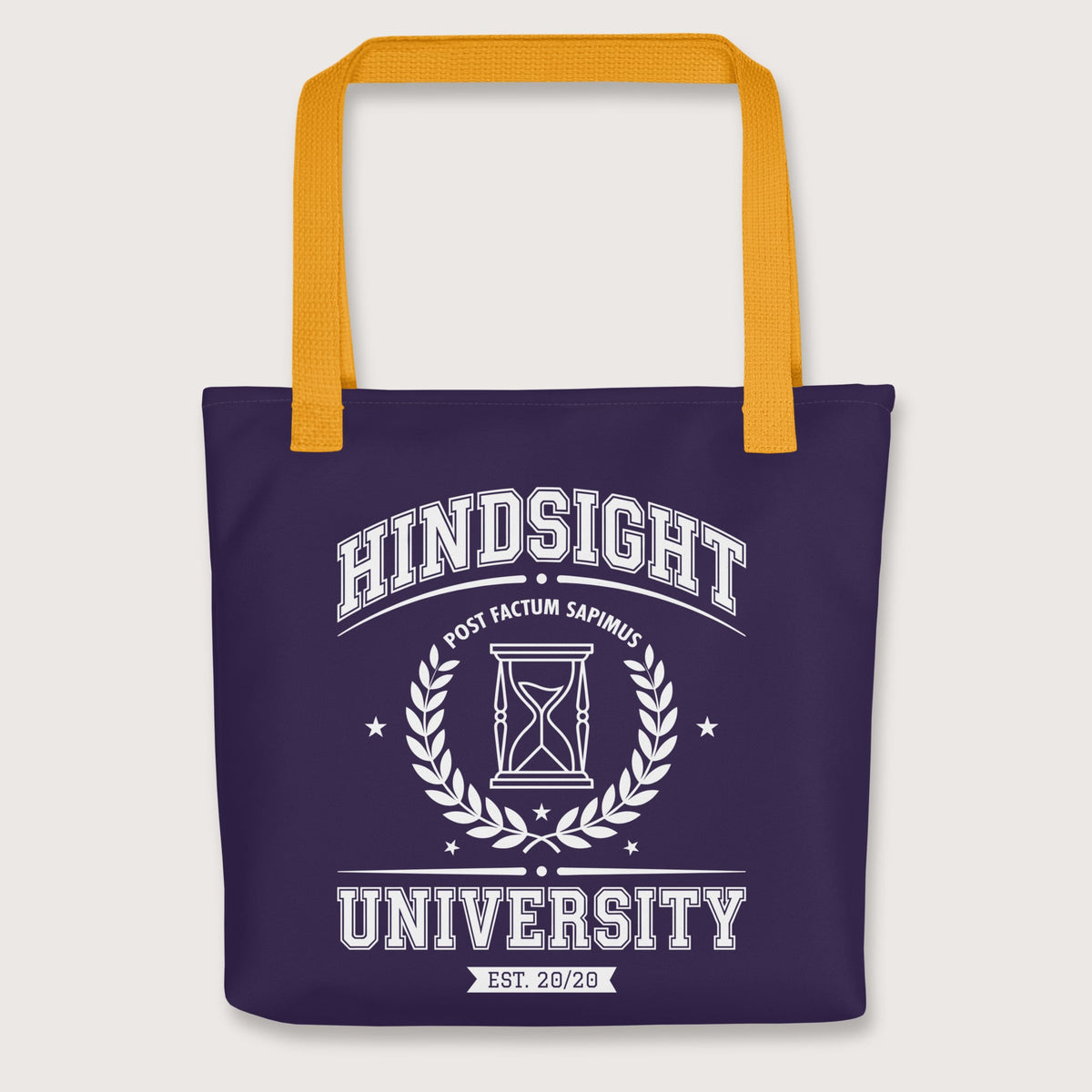 Yellow Hindsight University Bag - history buff gift by HistoHead