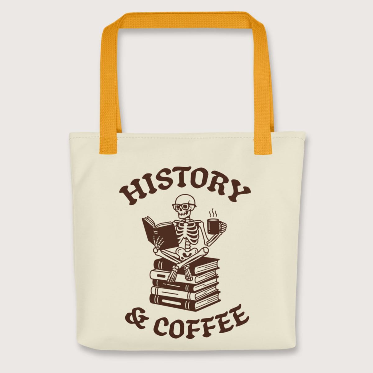 Yellow History & Coffee Bag - history buff gift by HistoHead