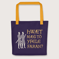 Yellow What Could Possibly Go Wrong in Old English Bag - history buff gift by HistoHead