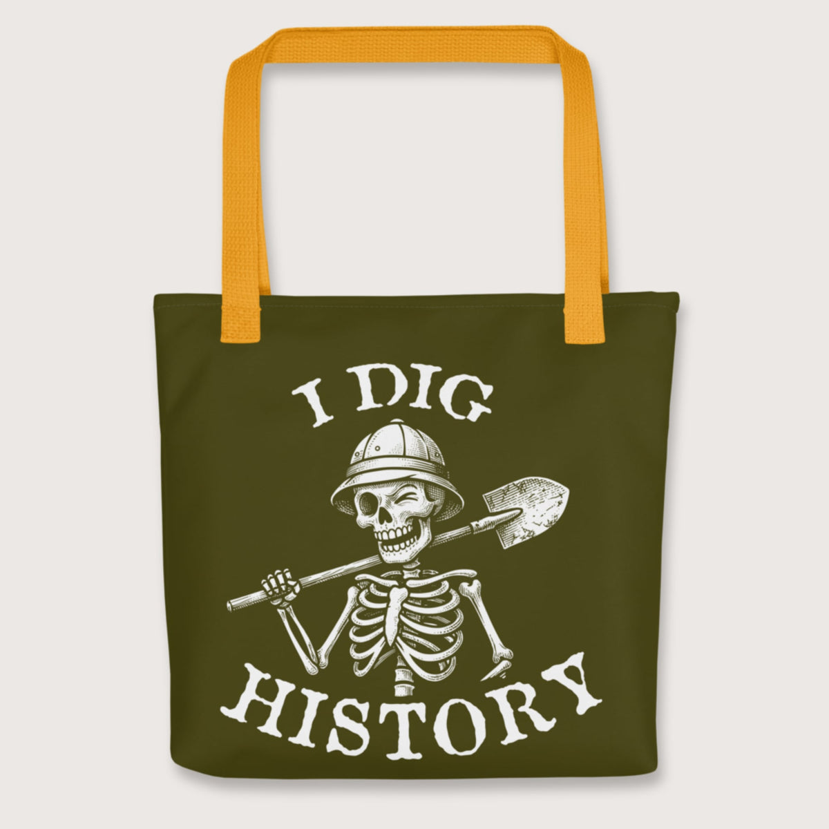 Yellow I Dig History Bag - history buff gift by HistoHead