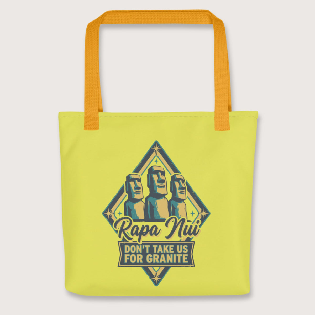 Yellow Rapa Nui Moai Bag - history buff gift by HistoHead