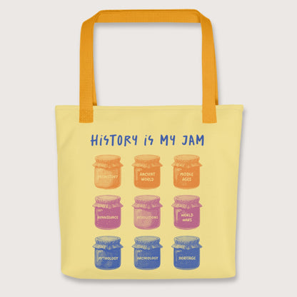 Yellow History Is My Jam Bag - history buff gift by HistoHead