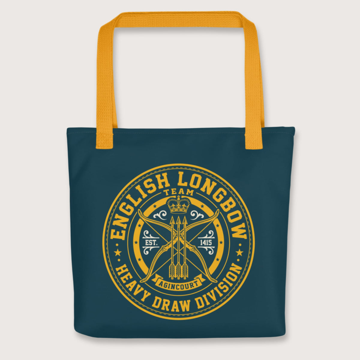 Yellow English Longbow Heavy Draw Division Bag - history buff gift by HistoHead