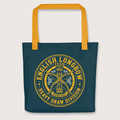 Yellow English Longbow Heavy Draw Division Bag - history buff gift by HistoHead