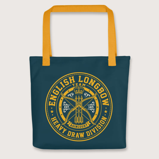 Yellow English Longbow Heavy Draw Division Bag - history buff gift by HistoHead