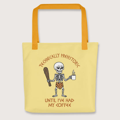 Yellow Until I've Had My Coffee Bag - history buff gift by HistoHead