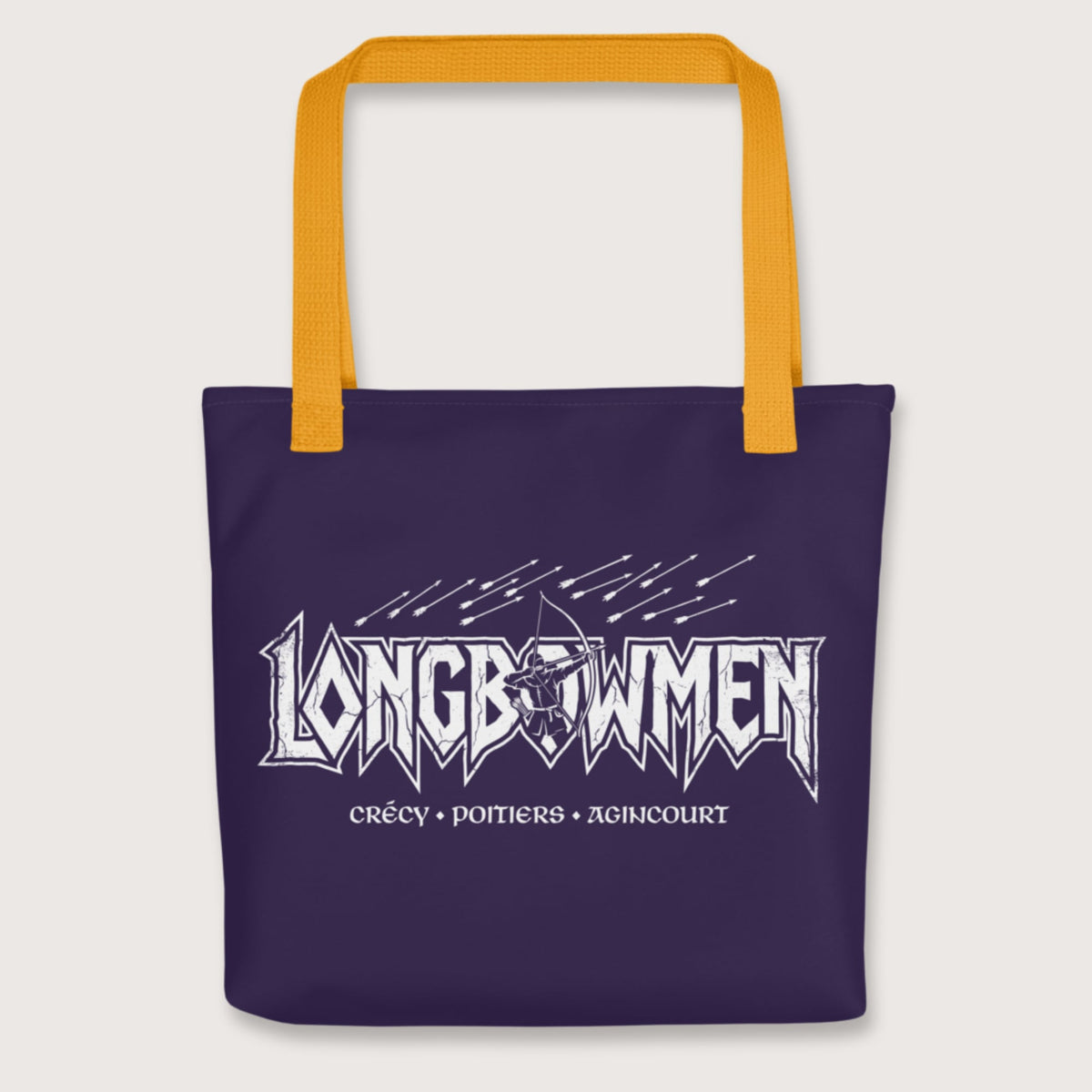 Yellow Longbowmen Bag - history buff gift by HistoHead