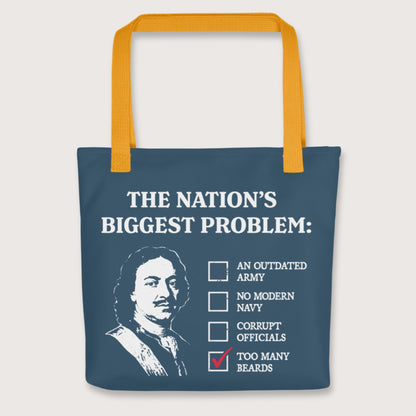 Yellow Peter the Great's Beard Tax Bag - history buff gift by HistoHead