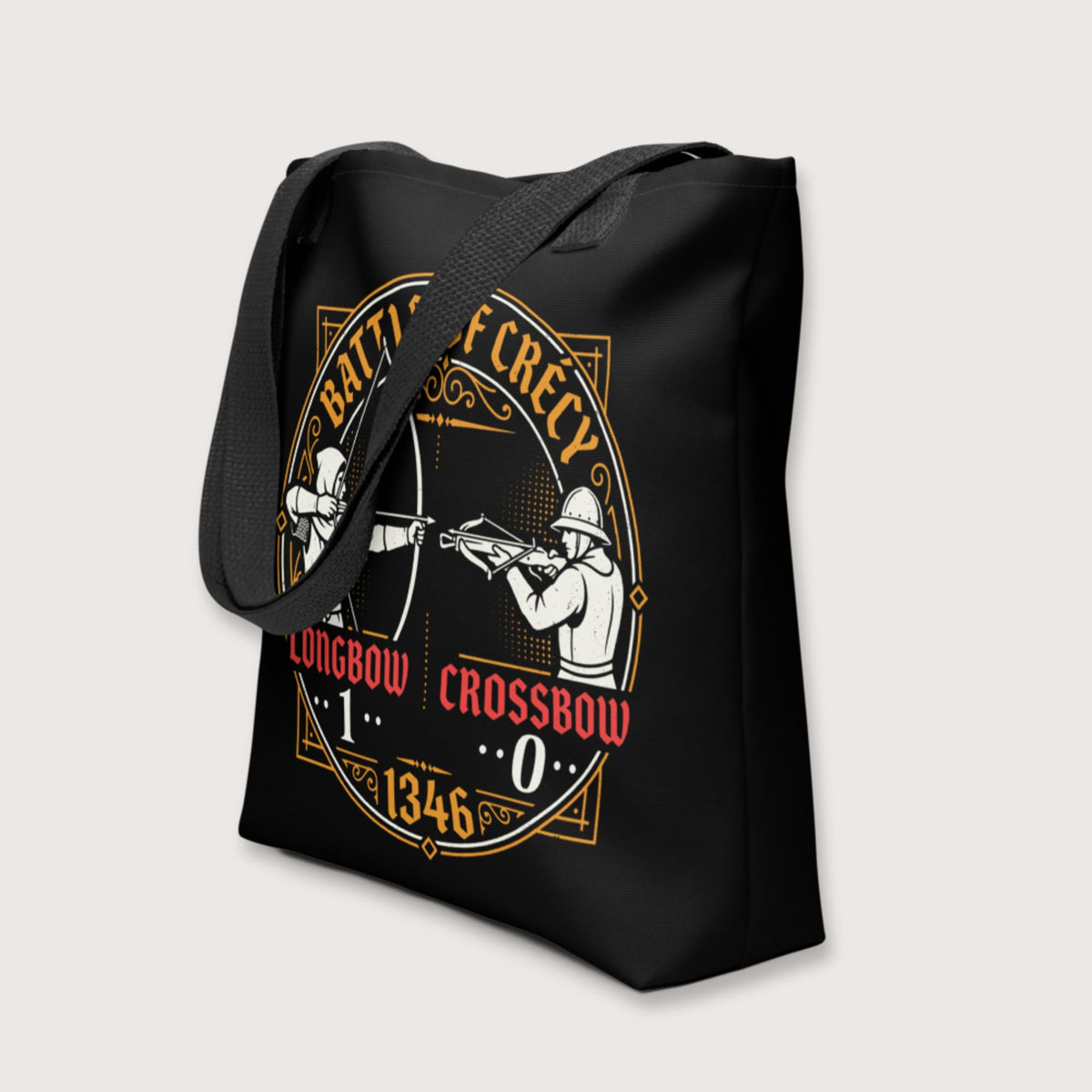 Battle of Crécy Longbow vs Crossbow Bag - history buff gift by HistoHead