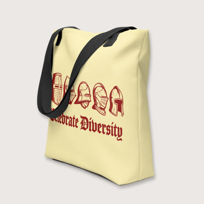 Celebrate Diversity Medieval Helmets Edition Bag - history buff gift by HistoHead