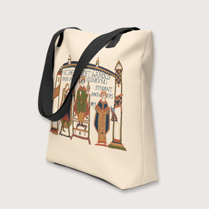 Here Sits Throned Harold King of the English Bayeux Tapestry Bag - history buff gift by HistoHead