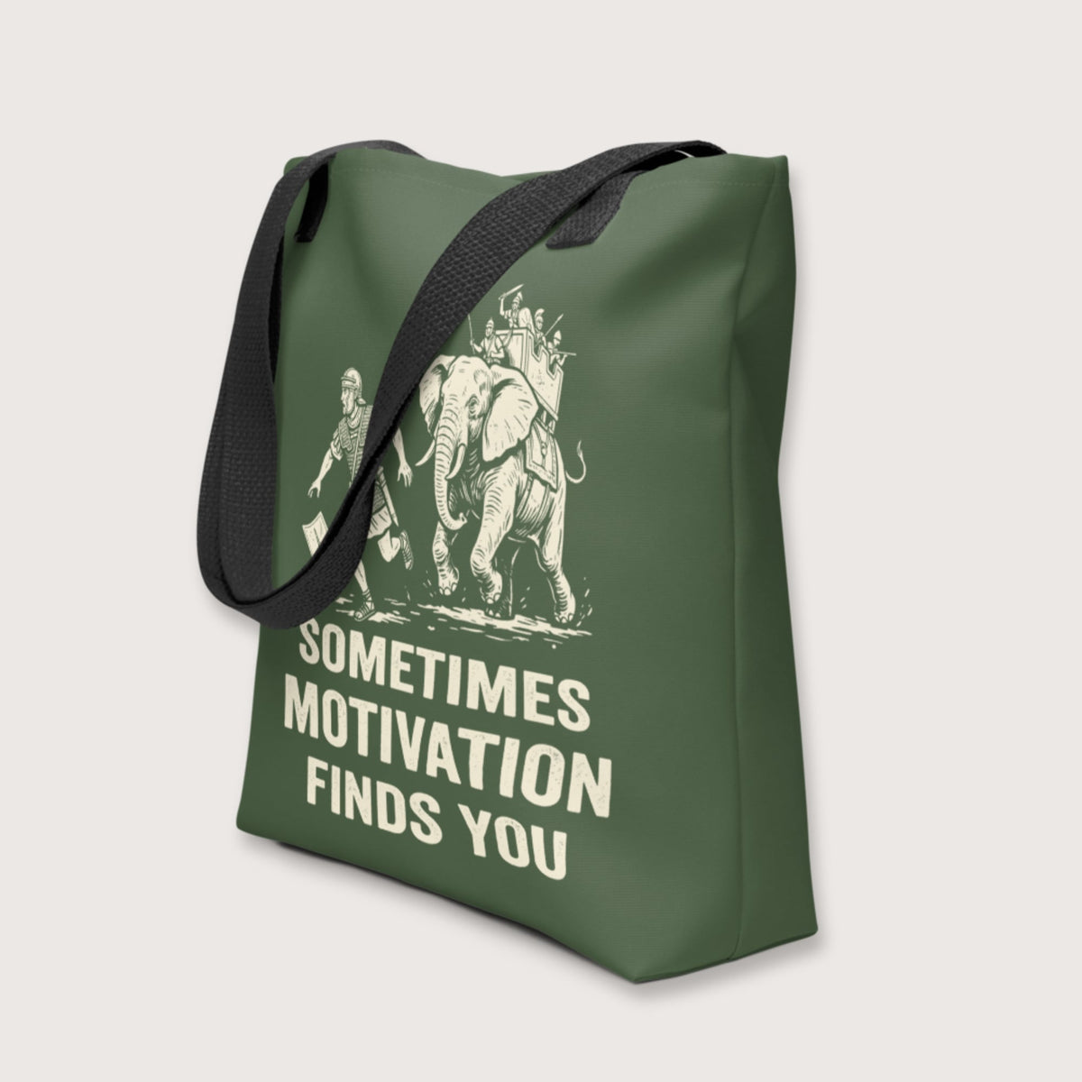 Motivation Finds You War Elephant Edition Bag - history buff gift by HistoHead