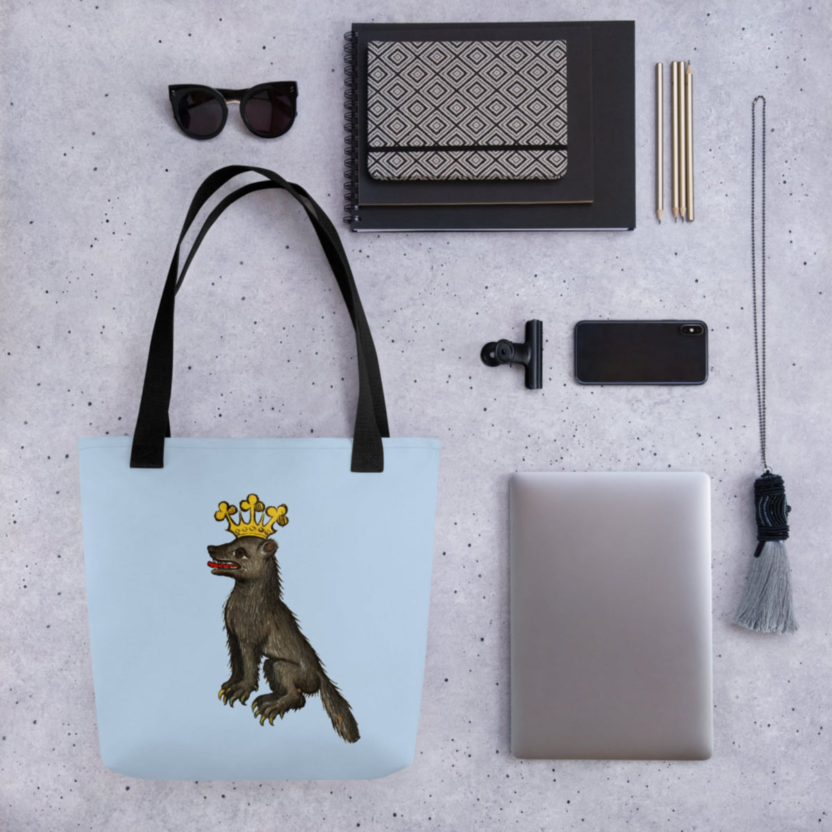 Medieval Wolf King Bag - history buff gift by HistoHead
