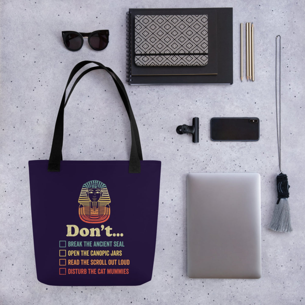 King Tutankhamun Advice Bag - history buff gift by HistoHead