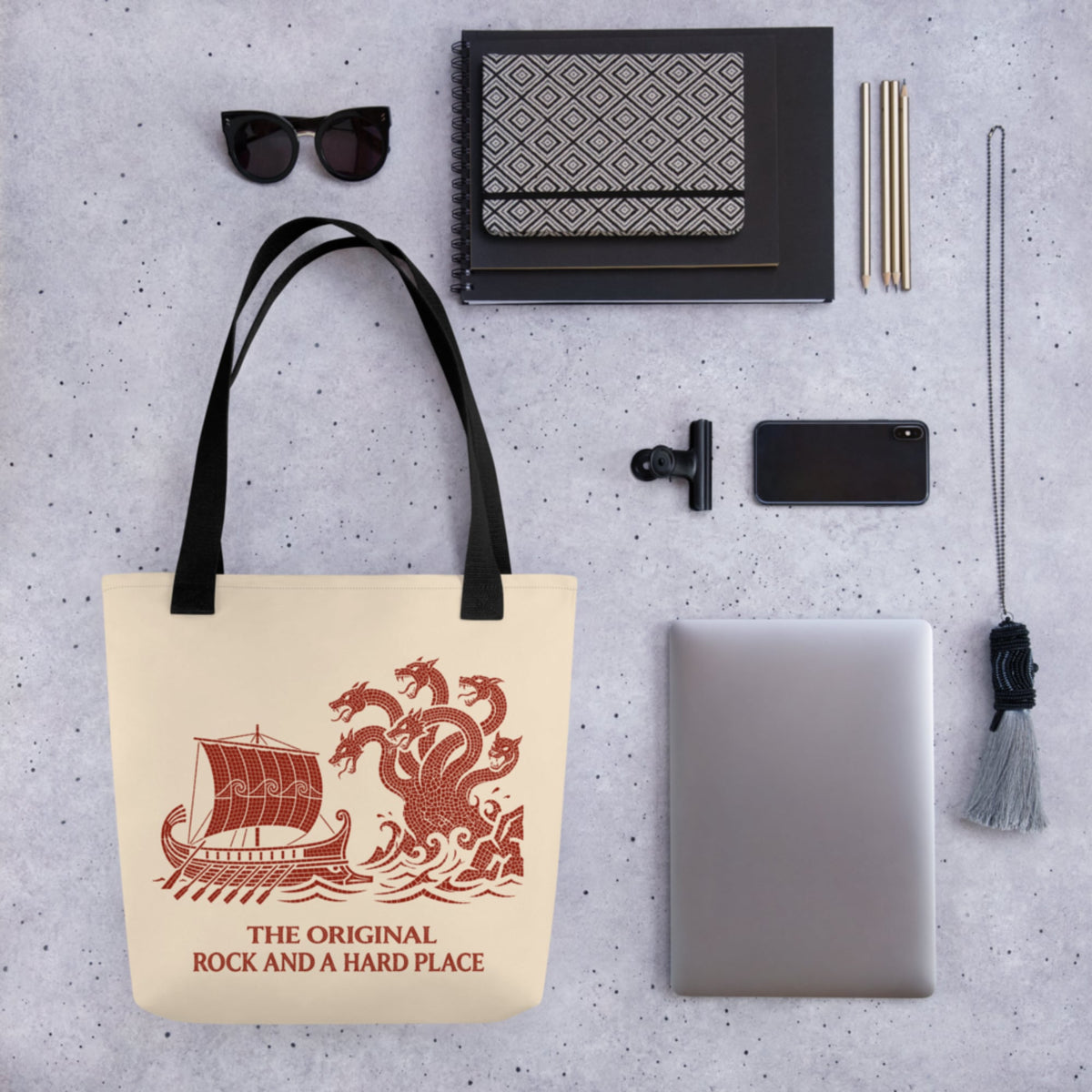 Odyssey Rock and a Hard Place Bag - history buff gift by HistoHead