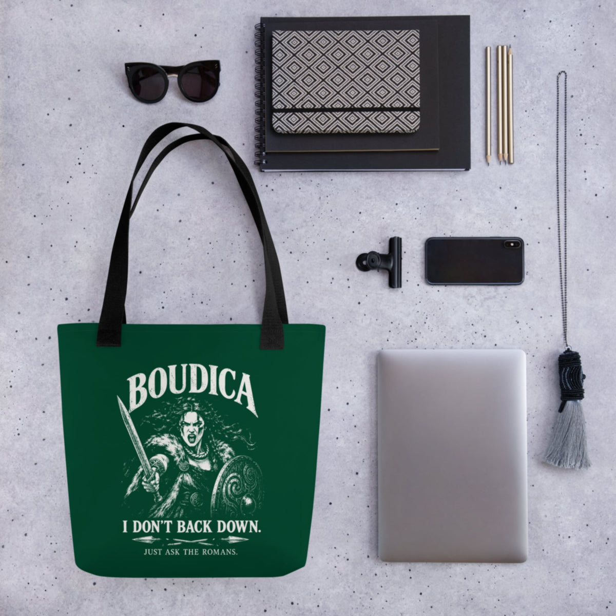 Boudica I Don't Back Down Bag - history buff gift by HistoHead