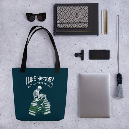 I Like History and Maybe 3 People Bag - history buff gift by HistoHead