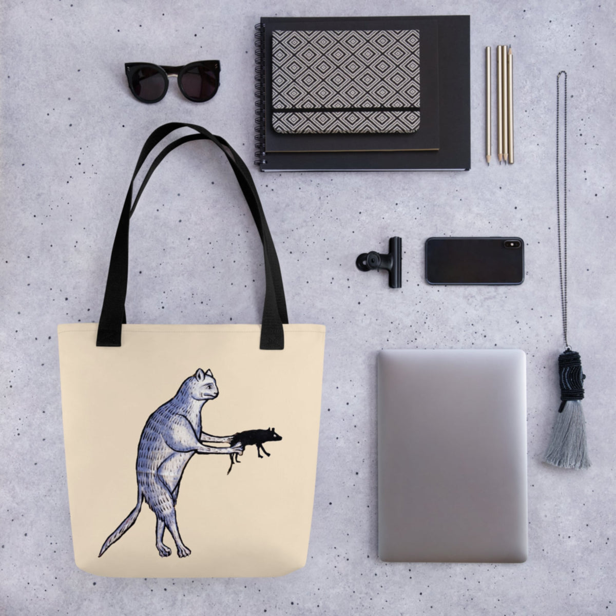Weird Medieval Cat's Mouse-Gun Bag - history buff gift by HistoHead