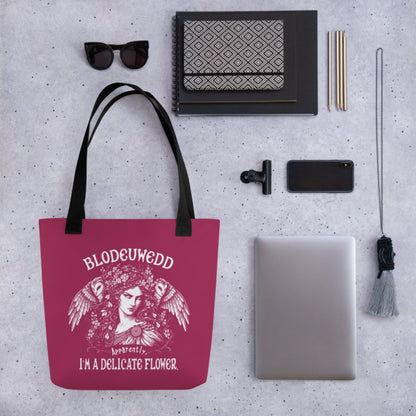 Blodeuwedd Apparently I'm A Delicate Flower Bag - history buff gift by HistoHead