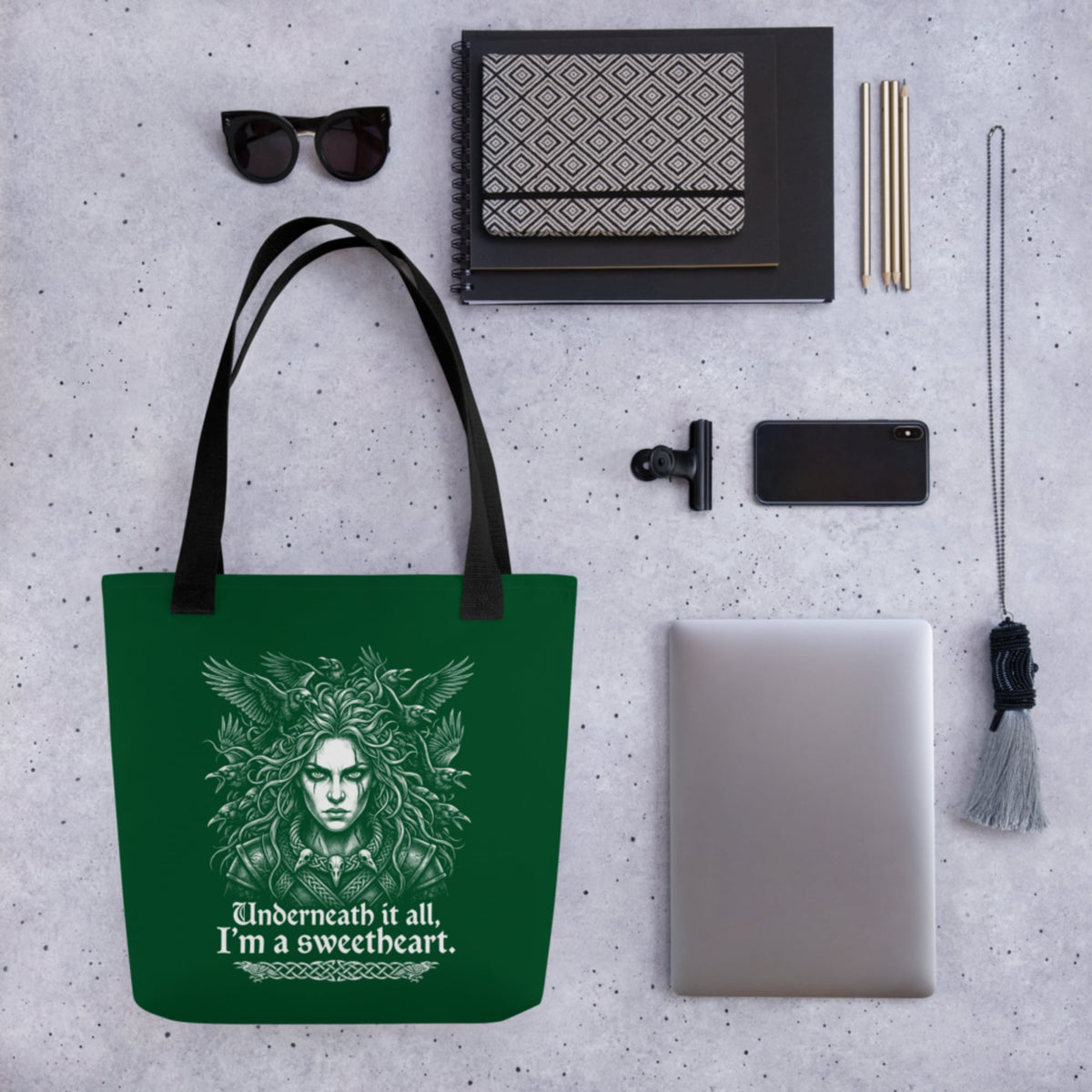 The Morrigan Underneath I'm a Sweetheart Bag - history buff gift by HistoHead